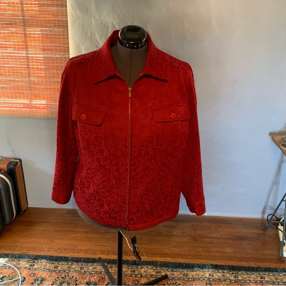 Jones of New York Red Brocade Blazer Size 1X - Picture 13 of 13